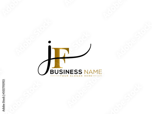 Signature JF Luxury Logo, Letter Jf fj Signature Logo Icon Vector Image Design For all Kind Of Use photo