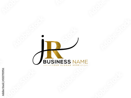 Signature JR Luxury Logo, Letter Jr rj Signature Logo Icon Vector Image Design For all Kind Of Use photo