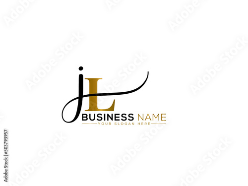 Signature JL Luxury Logo, Letter Jl lj Signature Logo Icon Vector Image Design For all Kind Of Use photo