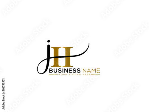 Signature JH Luxury Logo, Letter Jh hj Signature Logo Icon Vector Image Design For all Kind Of Use