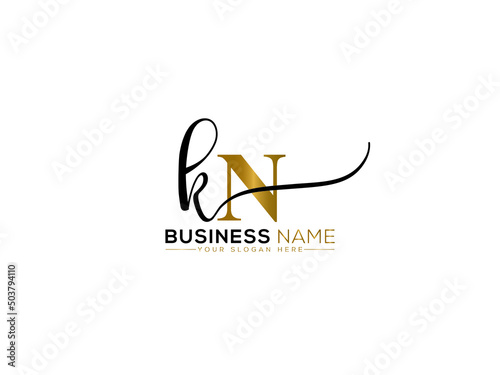Luxury KN Signature Logo, Signature Kn nk Letter Logo Icon Vector For Your any type of business