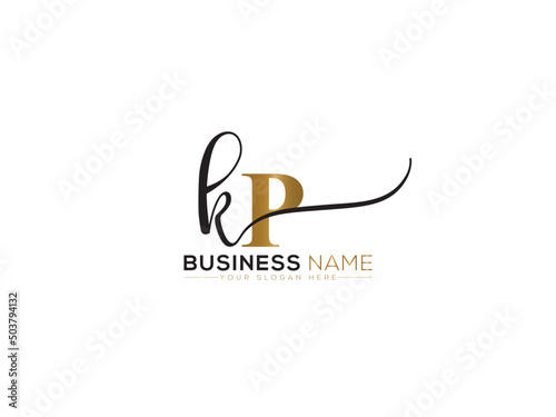 Luxury KP Signature Logo, Signature Kp pk Letter Logo Icon Vector For Your any type of business