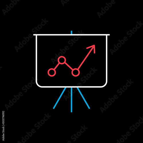 Flip-chart vector icon isolated on the black