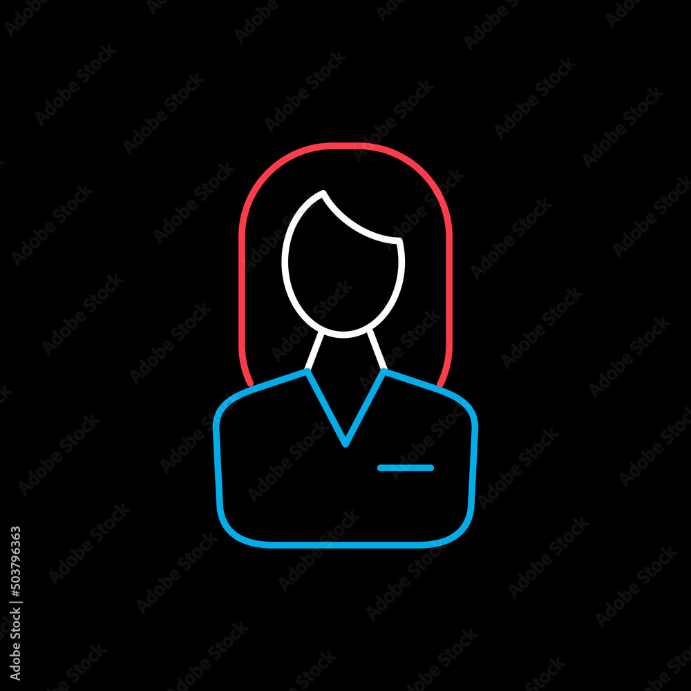 User icon of woman vector icon. Business sign User icon of woman vector icon. Business sign