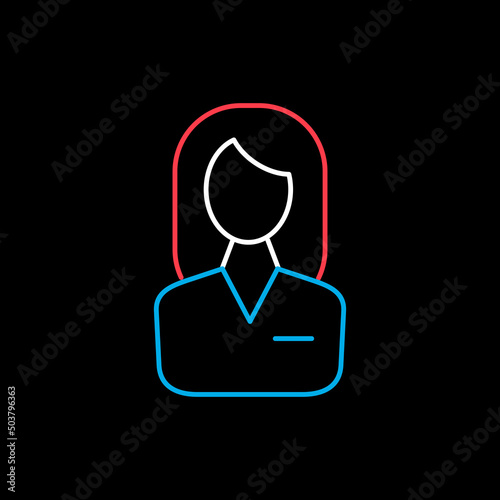 User icon of woman vector icon. Business sign