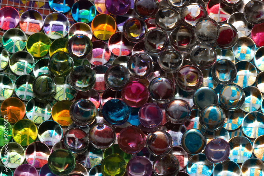 colorful mesh transparent reflective beads creative art design