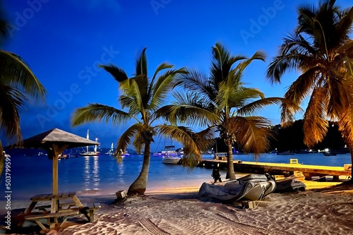 Twilight at Great Bay Beach, Jost Van Dyke , British Virgin Islands photo