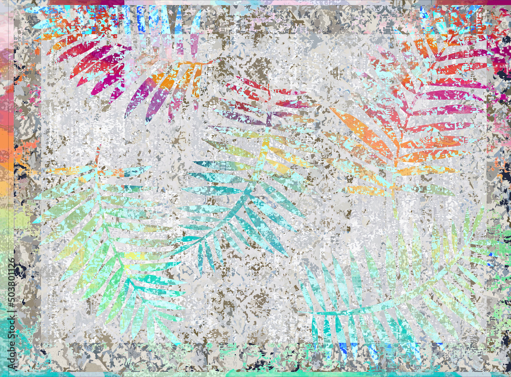 Fototapeta premium Abstract Hand Painting Tie Dye Watercolor Brush Strokes Stains Splashes Seamless Pattern with Colorful Blurred Background