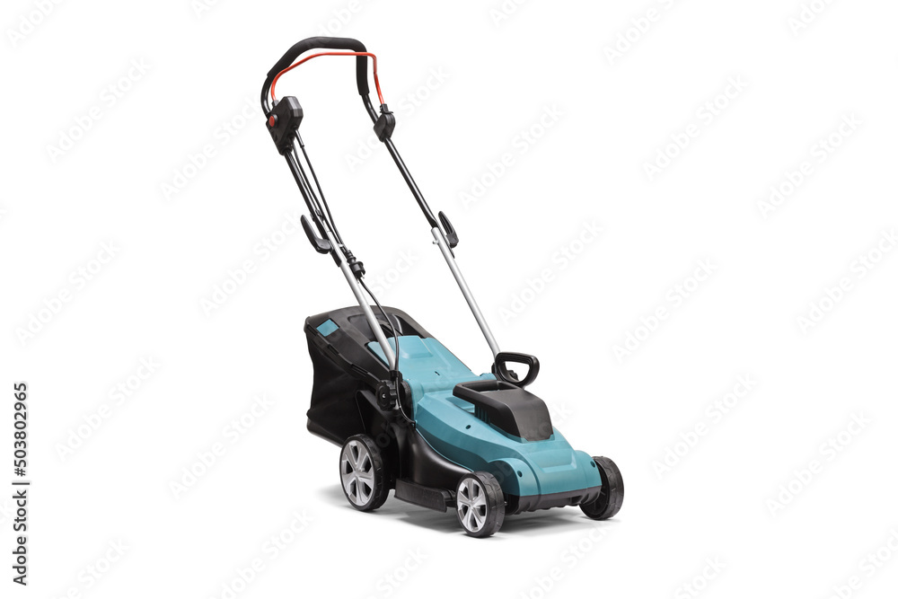 Studio shot of a modern lawn mower Studio shot of a modern lawn mower