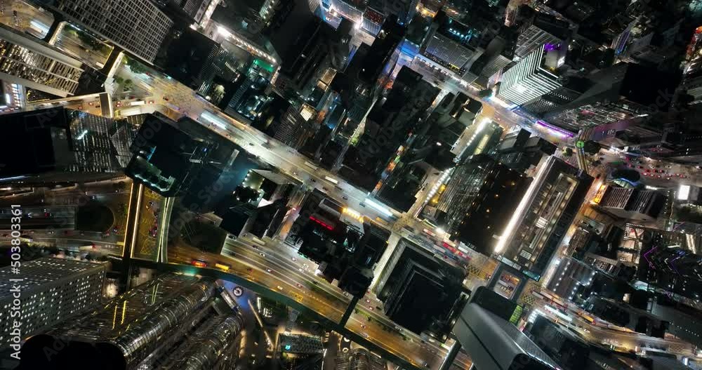 Top view of Hong Kong city night Top view of Hong Kong city night