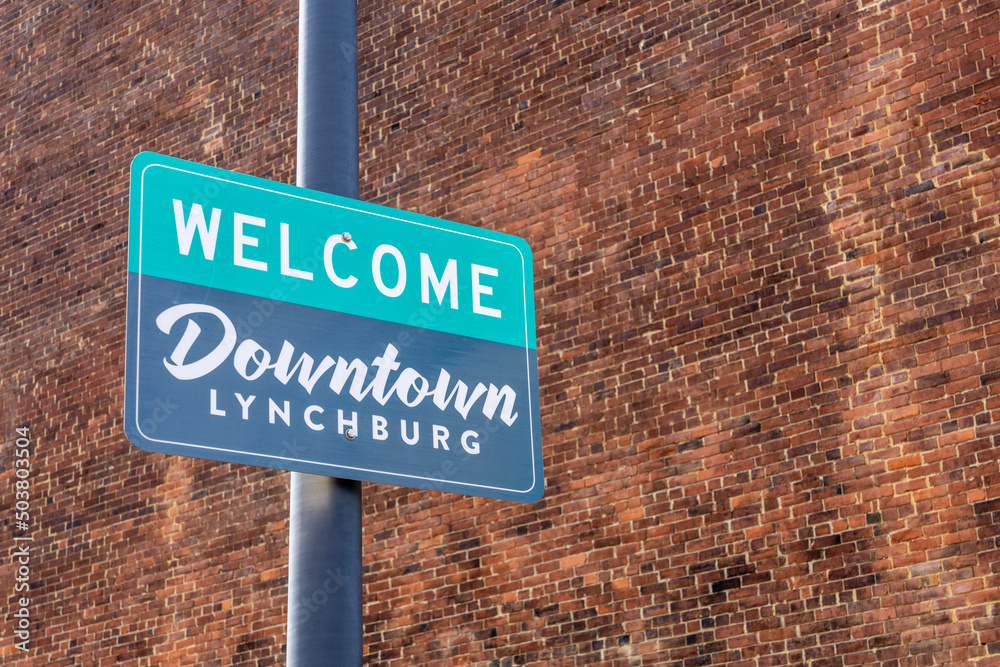 Welcome sign for Downtown Lynchburg, Virginia Welcome sign for Downtown Lynchburg, Virginia