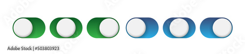 Toggle button. Switch set. Vector clipart isolated on white background.