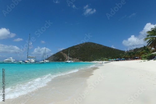 The beautiful white beach at White Bay, Jost Van Dyke, British Virgin Islands
