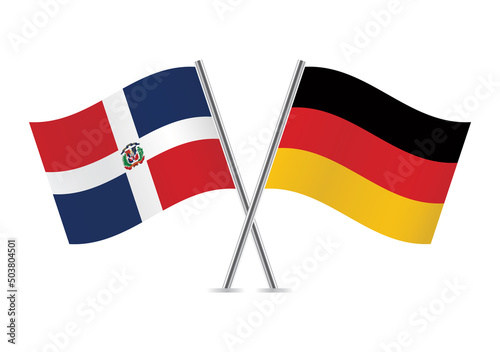 The Dominican Republic and Germany crossed flags. Dominican and German flags on white background. Vector icon set. Vector illustration. Free Download The Dominican Republic and Germany crossed flags. Dominican and German flags on white background. Vector icon set. Vector illustration. - GFXLoad