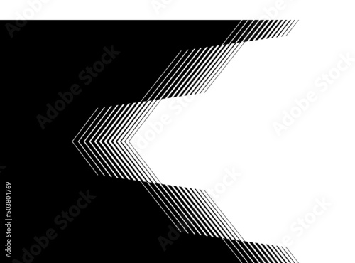 Striped black and white pattern with a smooth transition from black to white with thin lines. Vector background