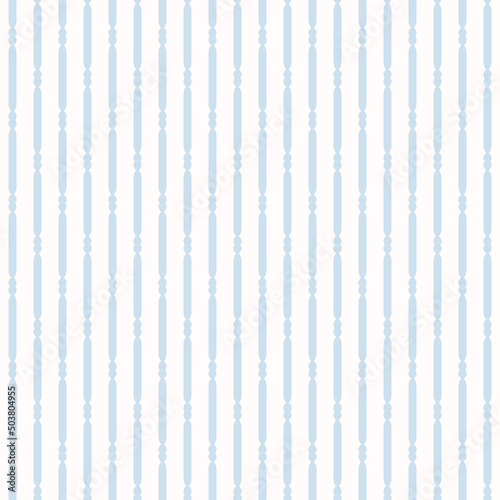 Vector geometric seamless pattern with vertical lines, smooth stripes. Subtle light blue and white abstract striped ornament. Simple elegant minimal graphic background texture. Modern repeat design