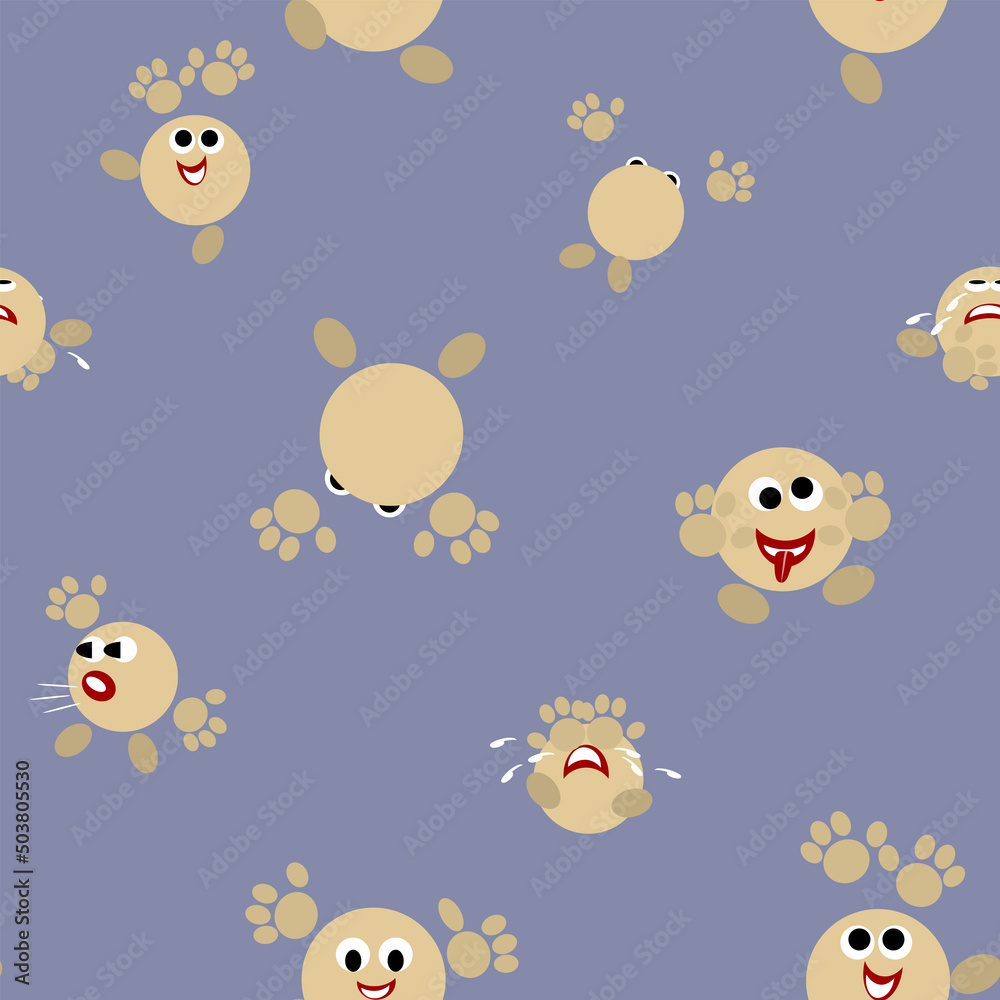 Fototapeta premium emoticons in various positions and expressions pattern