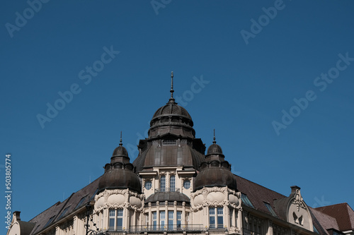 Canvas Print roof with towers in gründerzeit style at the kudamm in berlin