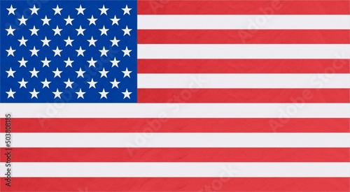 Traditional American flag with cloth texture; accurately scaled and 40" in width