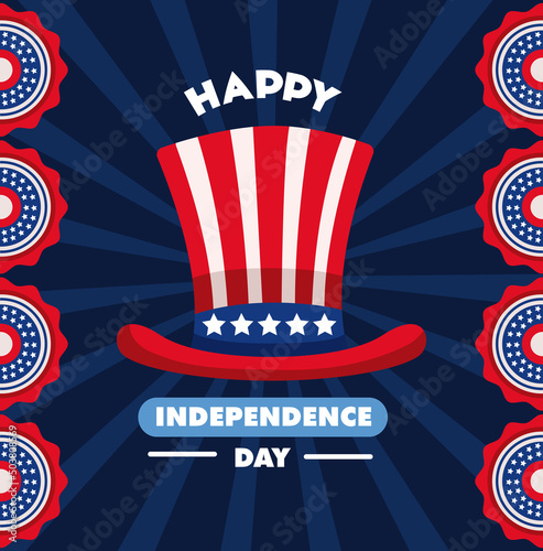 Usa independence day lettering poster