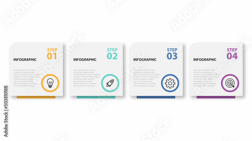 Business infographic design template with 4 options