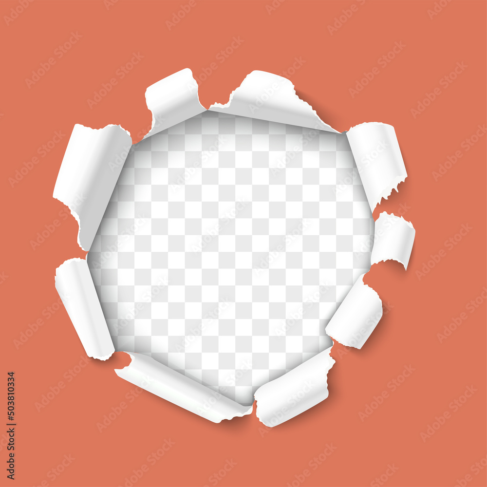 Fotografie Hole punched in the paper sheet