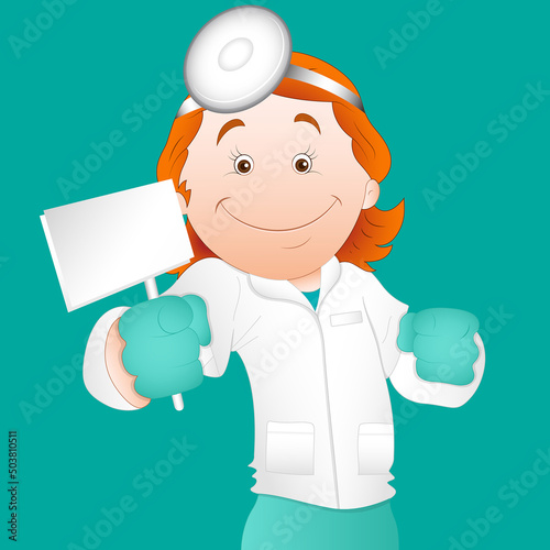doctor with blank sign