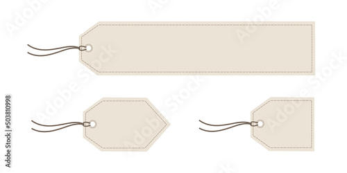 tag Horizontal set Angled Hangtag Seam Beige With String And Shadowimage jpg  price tag  Paper Label Isolated On White Background. Ready for your message.
 