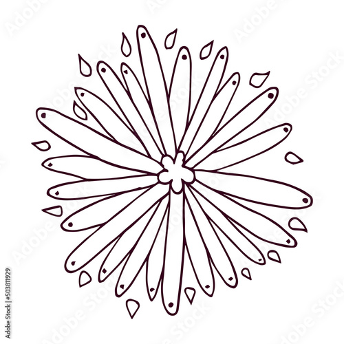 Isolated outline of a cute flower Flat design Vector illustration