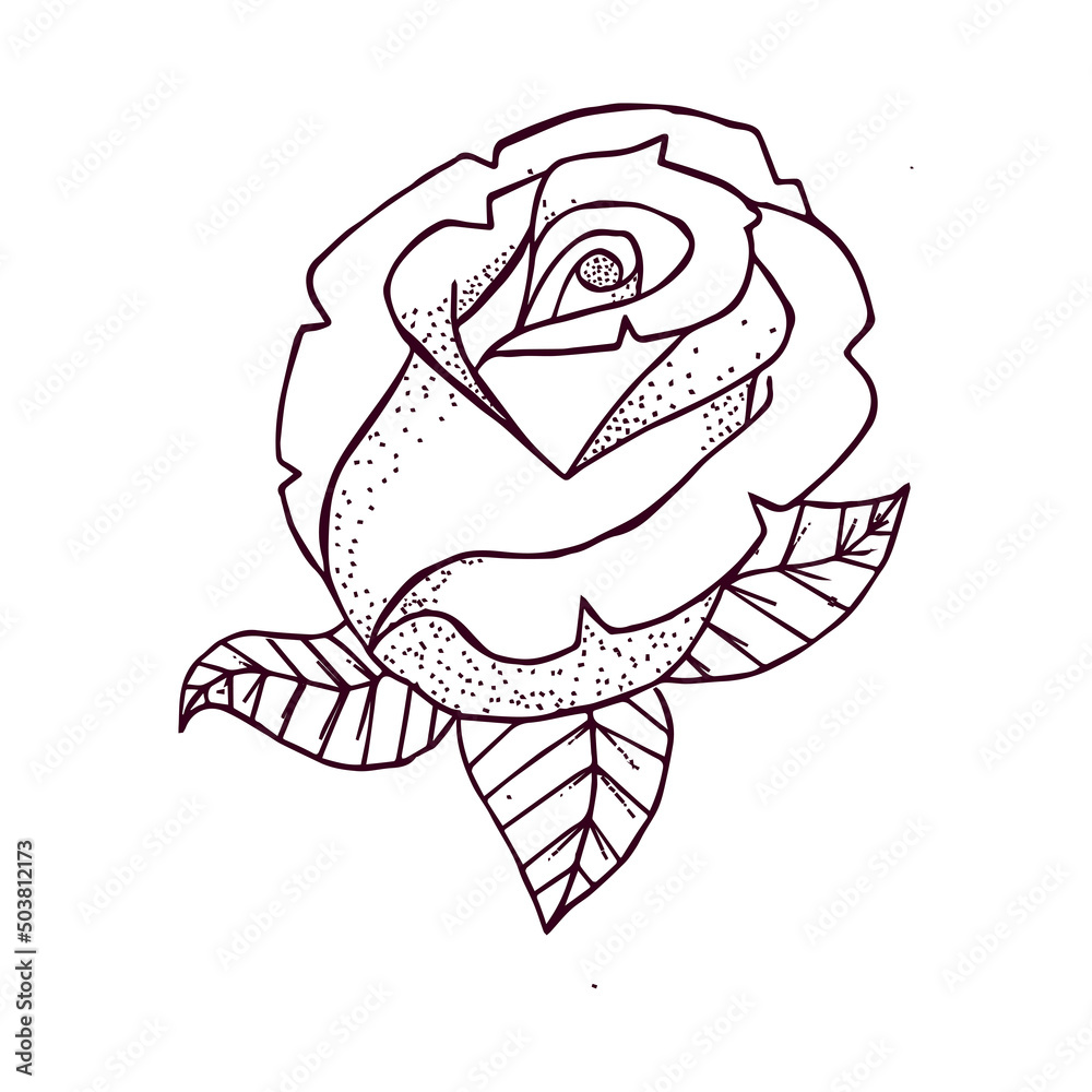 Obraz premium Isolated outline of a cute flower Flat design Vector illustration