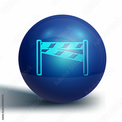 Blue Crime scene icon isolated on white background. Blue circle button. Vector