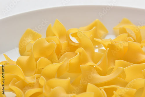 tagliatelle italyan pasta on a plate photo