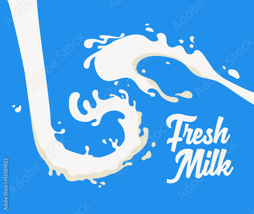 Milk Splashes Background. White Yogurt blot. Vector