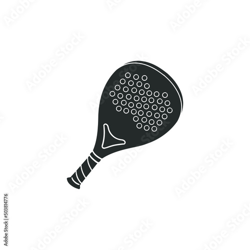 Paddle Racket Icon Silhouette Illustration. Sports Vector Graphic Pictogram Symbol Clip Art. Doodle Sketch Black Sign.