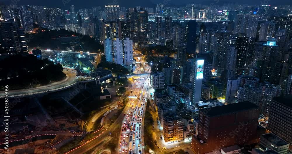 Top view of Hong Kong busy traffic Top view of Hong Kong busy traffic