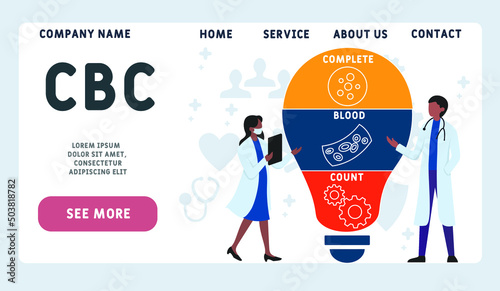 CBC Complete Blood Count acronym. business concept background.  vector illustration concept with keywords and icons. lettering illustration with icons for web banner, flyer, landing pag