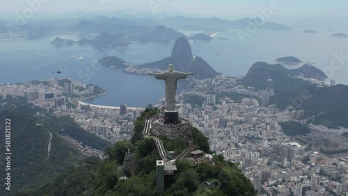 Rio de Janeiro Brazil. Panoramic view of downtown Rio de Janeiro Brazil. Tourism landmark of Rio de Janeiro Brazil. Coast overview of downtown city Rio Brazil. photo