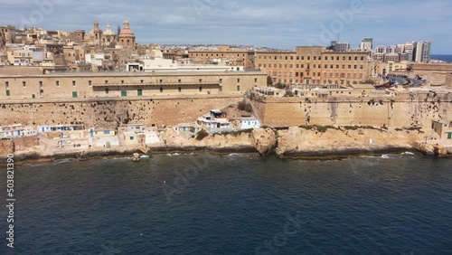 Rising flight over th Grand Harbour, Valletta,  Malta photo