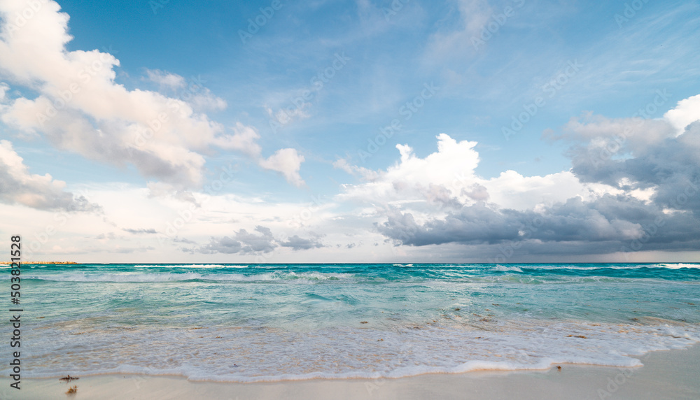 beautiful horizontal landscape on the coast of the caribbean sea