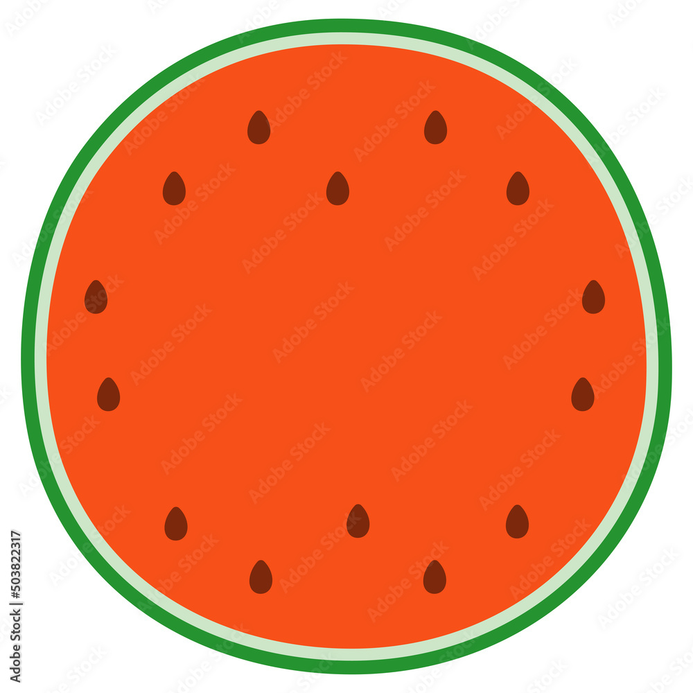 すいかを半分に切ったイラスト 夏のチラシの挿し絵などに コピスペースあり Stock Vector Adobe Stock