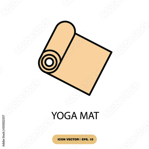 yoga mat icons symbol vector elements for infographic web