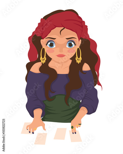 fortune teller with tarot cards