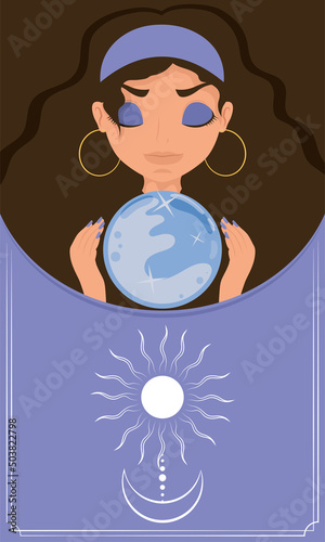 fortune teller using crystal sphere scene