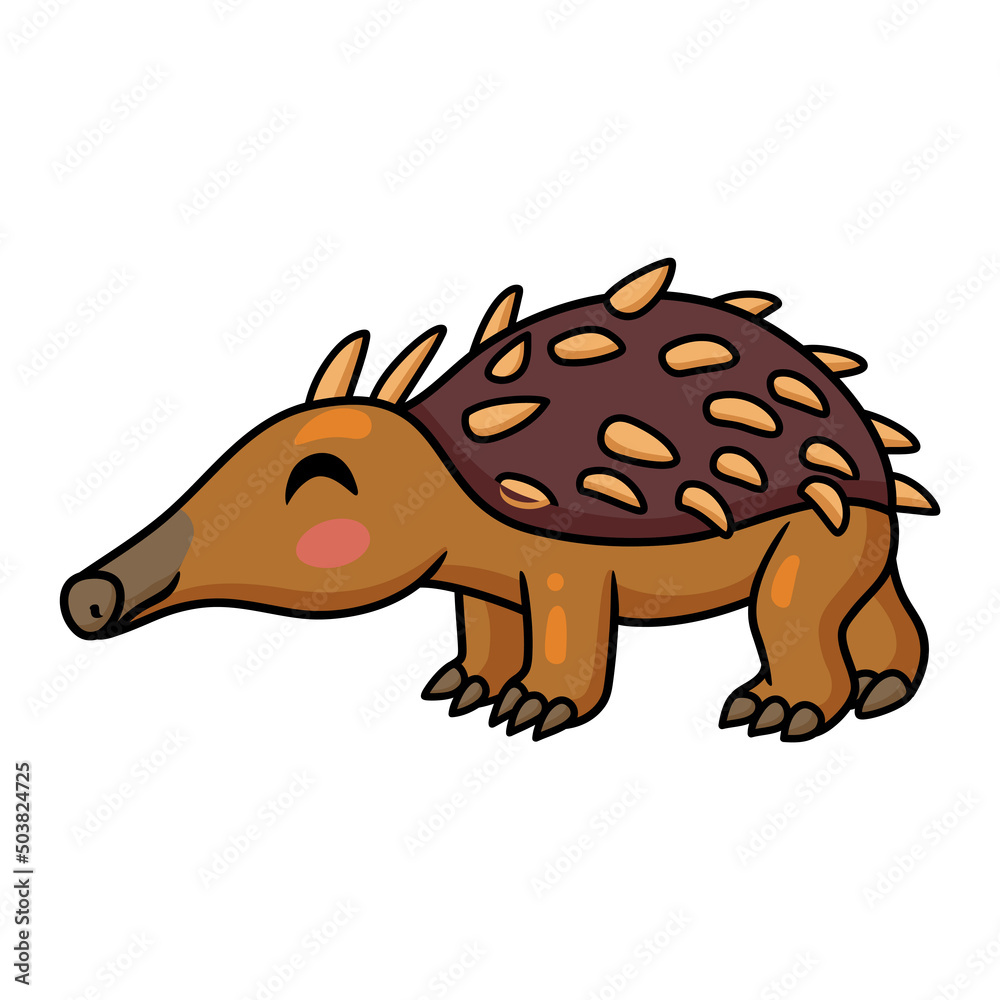 Cute little echidna cartoon character Cute little echidna cartoon character