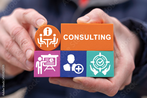 Consulting concept. Business finance education consult. Expert advice. Professional consultation. Consulting service.