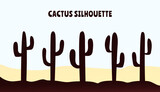 illustration of a silhouette of a cactus, Black cactus silhouettes, Cactus vector, silhoutte of cactus