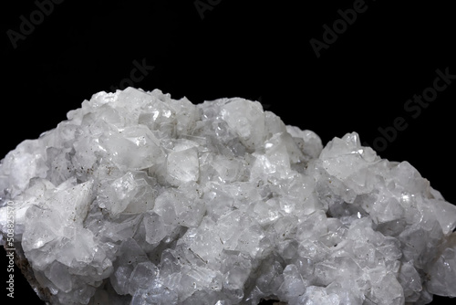 View of colemanite (boron mine). It, which is a mineral-rich type of boron, is crystallized in mono clinical system. İt is found as big, shiny, transparent crystals inside the ore pockets in clays. photo