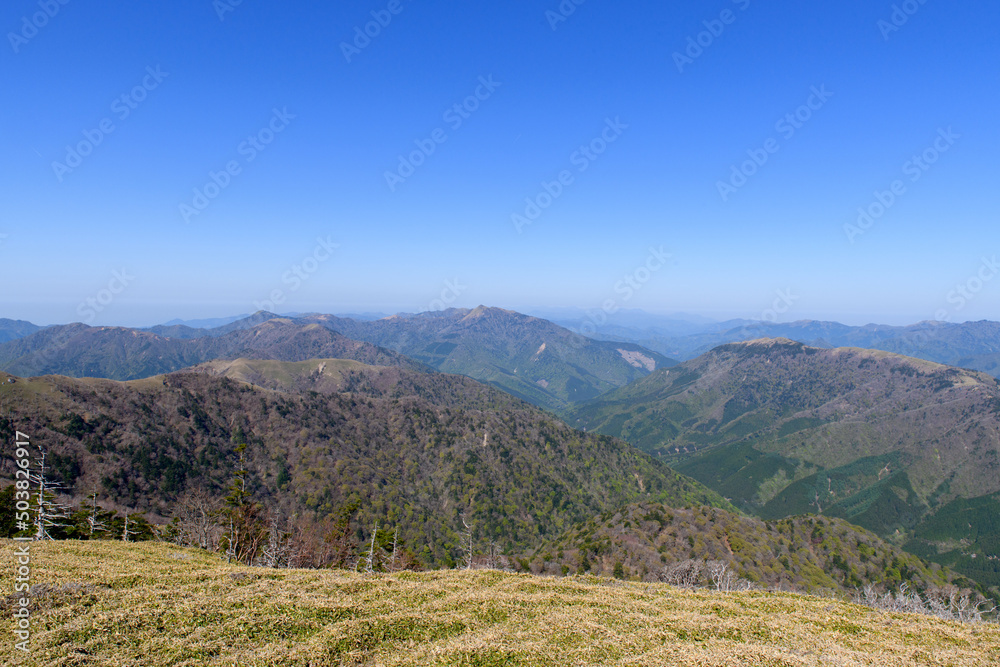 Naklejka premium 新緑の山々