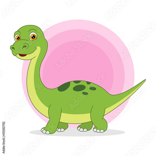 Cartoon funny little brontosaurus dinosaur © Mimosastudio