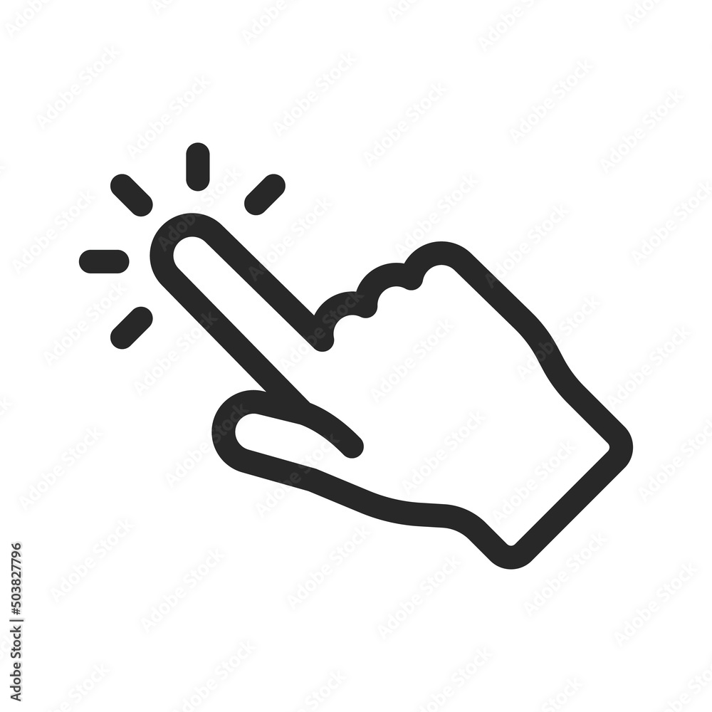Hand clicking icon. Pictogram vector finger pointer.